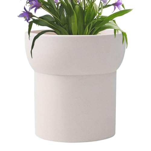 Weißer Glasierter Behälter mit Löchern - Outdoor-Pflanzgefäß | Pflanzentopf aus Keramik | Dekorative Keramik-Töpfe Für Kakteen Aloe Monstera Orchid Bonsai | Hausblumentopf Weißer Glasierter Behälter mit Löchern - Outdoor-Pflanzgefäß | Pflanzentopf aus Keramik | Dekorative Keramik-Töpfe Für Kakteen Aloe Monstera Orchid Bonsai | Hausblumentopf von Generisch