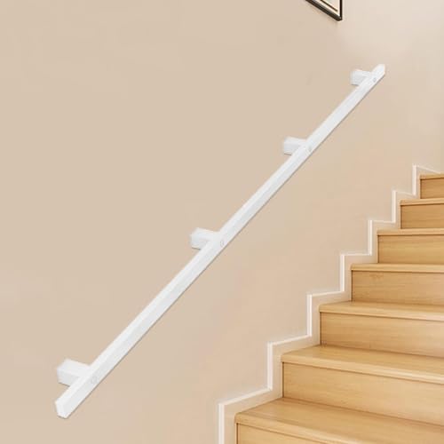 Weißer Metall-Treppen-Handlauf für 16 Meter Treppen, modernes verzinktes Eisengeländer für Innen- und Außenwandmontage (540 cm), langlebige und stilvolle Sicherheitslösung von Generisch
