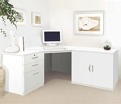 Weißer Schreibtischschrank für Studenten, Heimbüro, moderne Möbel mit Medien-Aufbewahrung und Metall-Aktenschrank-Kombination Weißer Schreibtischschrank für Studenten, Heimbüro, moderne Möbel mit Medien-Aufbewahrung und Metall-Aktenschrank-Kombination von Generisch