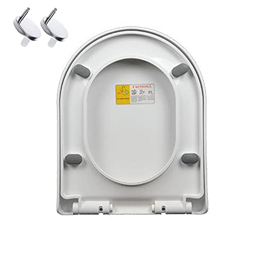 Weißer WC-Sitz mit verstellbaren Scharnieren, EasyClean-Kunststoffdeckel, langlebiges und komfortables Design, passend für Standard-Toiletten Modell 9015 (9013) von Generisch