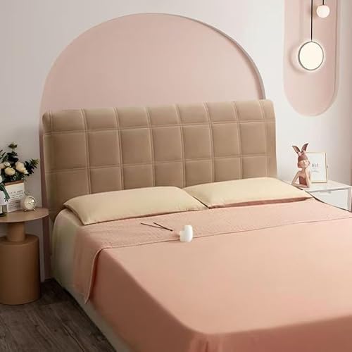 Weißer gepolsterter Schonbezug, 180 cm, universeller elastischer Doppel-/Einzelbett-Kopfteilbezug, dicker Samt-Möbelschutz von Generisch