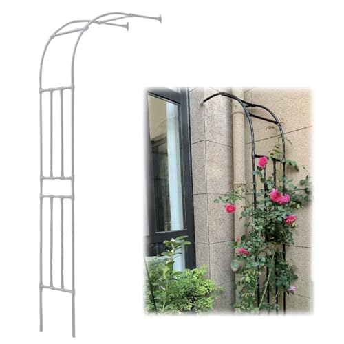 Weißer halber Gartenbogen für Kletterpflanzen Hochzeit Halbbögen Ständer 220x240cm Rose Spalier Laube Outdoor Gartenlaube gegen Wand von Generisch