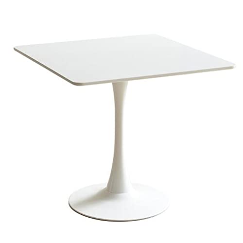 Weißer kleiner runder Tisch, minimalistisch, gebackener Lack-Esstisch für Balkon, Verhandlungstisch – kleiner Haushalt Mitte des Jahrhunderts Freizeittisch von Generisch