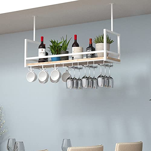 Weißer schwimmender Weinglashalter mit Leitplanke, zum Aufhängen an der Decke, Stielgläser, Kelch, Weinglasregal für Zuhause und Küche, Restaurant, Wandmontage, Pflanzenregal, Schrank (100 x 30 x 60 Weißer schwimmender Weinglashalter mit Leitplanke, zum Aufhängen an der Decke, Stielgläser, Kelch, Weinglasregal für Zuhause und Küche, Restaurant, Wandmontage, Pflanzenregal, Schrank (100 x 30 x 60 von Generisch