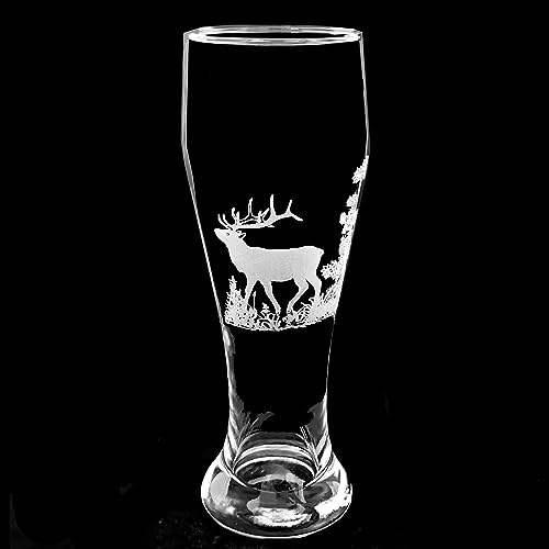 Weizenbierglas 0,5 mit Gravur | Jagdmotive | Hirsch | Reh | Wildschwein | graviertes Bierglas (Hirsch) von Generisch