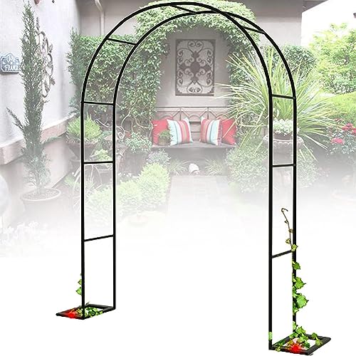 Wetterbeständiger Gartenlaube, Rankhilfe aus Metall, freistehende Pergola, erhältlich in 1,2 m bis 3,5 m Breite, eleganter schwarzer Stahlrahmen, B 2,4 m x H 2,2 m Wetterbeständiger Gartenlaube, Rankhilfe aus Metall, freistehende Pergola, erhältlich in 1,2 m bis 3,5 m Breite, eleganter schwarzer Stahlrahmen, B 2,4 m x H 2,2 m von Generisch