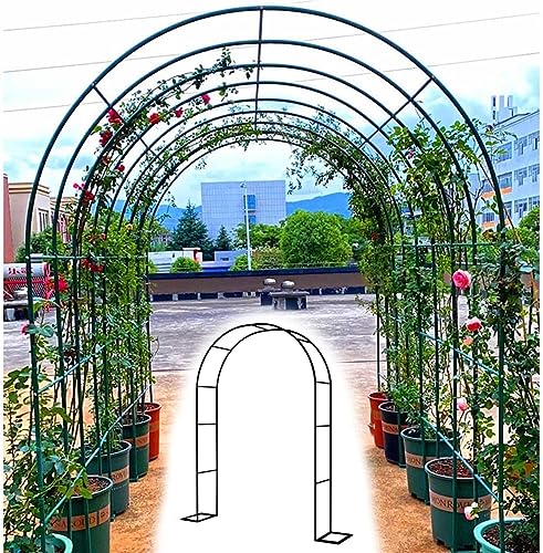 Wetterbeständiger Metall-Gartenlaube, freistehend, Rankhilfe für Kletterpflanzen, erhältlich in 1,4 m bis 3 m Breiten, perfekt für Blumen, B 280 x H 220 cm von Generisch