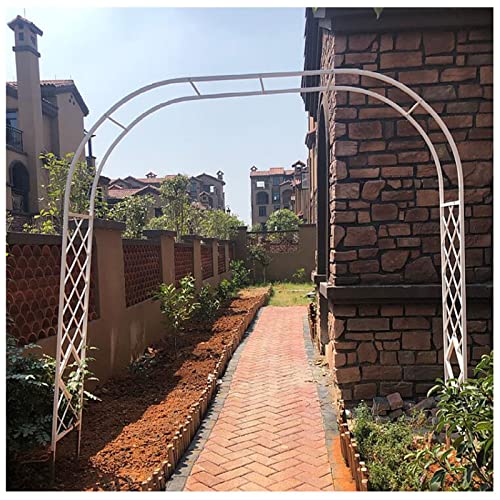 Wetterbeständiges Metall-Rosenbogen-Rankgitter für Kletterpflanzen und Rosen, 270 cm, Rankenrahmen, dekorative Gartenlaube, weiß, B 320 x H 270 cm von Generisch