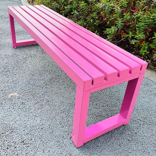 Wetterfeste, rückenfreie Metall-Terrassenbank für 2 Personen im Freien, stabiles Stahlgestell, Gartenmöbel für Hof, Veranda und Eingangsbereich, 1,8 m, Rosa Wetterfeste, rückenfreie Metall-Terrassenbank für 2 Personen im Freien, stabiles Stahlgestell, Gartenmöbel für Hof, Veranda und Eingangsbereich, 1,8 m, Rosa von Generisch