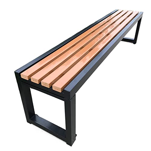 Wetterfeste 3-Sitzer-Gartenbank aus Metall, stilvolle Gartenmöbel für Terrasse, Balkon und Garten, ohne Rückenlehne, Hellbraun, 11 Farboptionen, Größe: 150 x 40 x 45 cm von Generisch