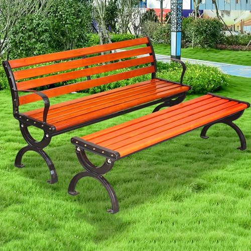 Wetterfeste Gartenbank Parkbank Metall Sitzbank 150 cm Terrassen- Gartenstuhl Für Rasen Strände Und Veranden(L150xH72cm) von Generisch