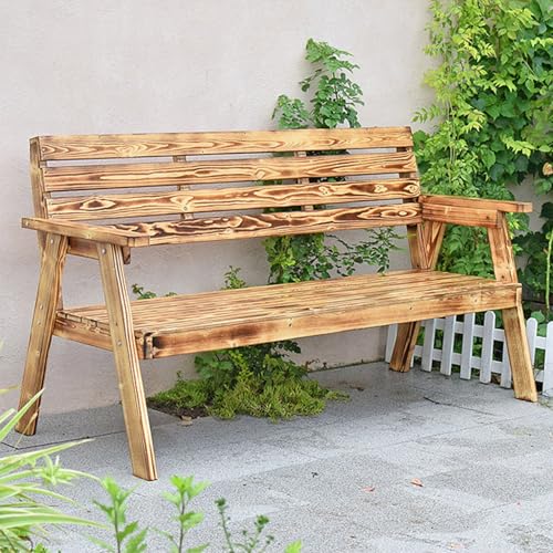 Wetterfeste Gartenbank aus Holz für Außenterrasse, Rasen, Hinterhof und Innenbereich, langlebiges Kiefernholz mit PU-Lackierung von Generisch