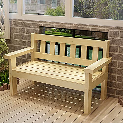 Wetterfeste Gartenbank aus Holz mit Rückenlehne und Armlehne, 2-Personen-Outdoor-Terrassenbank, rustikales Design für drinnen und draußen Wetterfeste Gartenbank aus Holz mit Rückenlehne und Armlehne, 2-Personen-Outdoor-Terrassenbank, rustikales Design für drinnen und draußen von Generisch