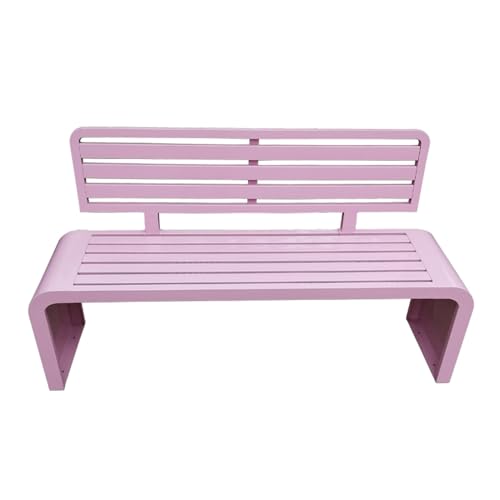 Wetterfeste Gartenbank aus Metall mit Rückenlehne und Armlehne, 3-Sitzer, Eisen, Outdoor-Möbel für Stadt- und Dorfgärten, 150 cm, Rosa, perfekt für Terrassen und Parks von Generisch