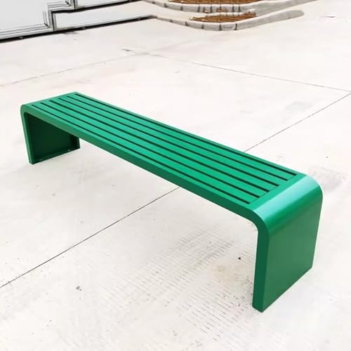 Wetterfeste Gartenbank mit Stahlrahmen, stabiler Metall-Gartensitz, Premium-Terrassen- und Veranda-Möbel, ideal für Parks und Gärten, 100 x 40 x 45 cm, Grün von Generisch