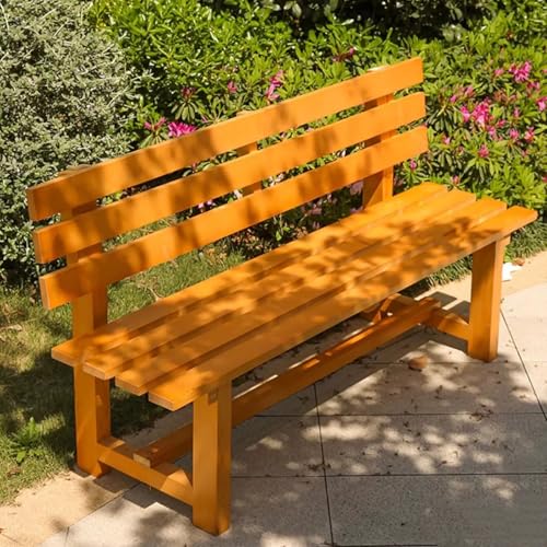 Wetterfeste Holz Outdoor Bank für 2 Personen - Langlebiger Allwetter-Terrassensitz mit Rückenlehne, Latten-Design für Garten, Hinterhof, Rasen & Eingangsbereich - Perfekte Parkbank von Generisch
