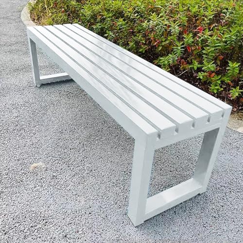 Wetterfeste Metall Gartenbank Outdoor Veranda Sitz für Garten Balkon Park - 300 kg Kapazität 120 cm (47,2 Zoll) - Weiß Terrassenmöbel von Generisch