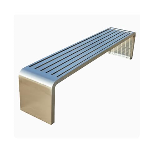 Wetterfeste Metall Gartenbank für 2-3 Personen ohne Rückenlehne 400kg Tragkraft Perfekt für Balkon & Terrasse Outdoor Möbel (120cm Größe) von Generisch