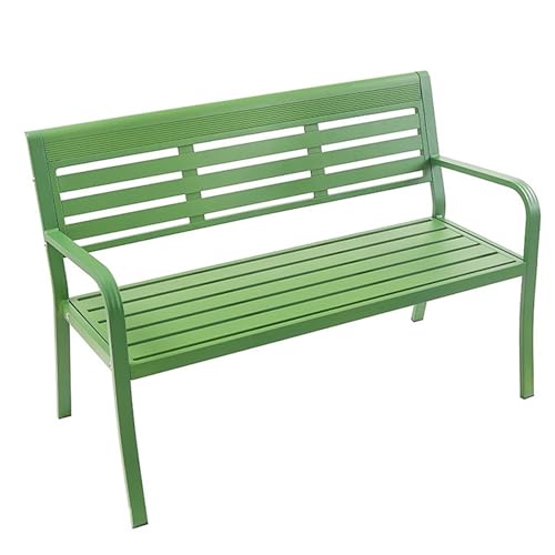 Wetterfeste Metall-Gartenbank mit Armlehnen – robuste Terrassensitzgelegenheit für Hinterhof, Rasen, Pool und Park – perfekte Outdoor-Möbel zur Entspannung Wetterfeste Metall-Gartenbank mit Armlehnen – robuste Terrassensitzgelegenheit für Hinterhof, Rasen, Pool und Park – perfekte Outdoor-Möbel zur Entspannung von Generisch