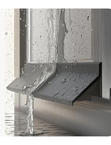 Wetterfester Regenschutz for Schiebefenster – Wasserschutzstreifen for außen, Deflektorplatte for außen, Schutz gegen eindringenden Regen(2.2x39.4") von Generisch