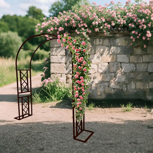 Wetterfester Rosenbogen Gartenspalier Laube mit Sockel, Metall Pergola Torbogen Rahmen 180 240 280 300 340 320 200 220, Outdoor Hochzeit Zeremonie Dornen, einfache Montage Wetterfester Rosenbogen Gartenspalier Laube mit Sockel, Metall Pergola Torbogen Rahmen 180 240 280 300 340 320 200 220, Outdoor Hochzeit Zeremonie Dornen, einfache Montage von Generisch