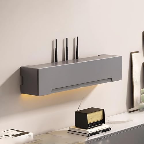 WiFi Router Aufbewahrungsbox Holz Wandhalterung für Wohnzimmer TV Set Top Regal Dekorative Jalousien Regal Router Box Abdeckung Platzsparend Wandorganizer WiFi Router Aufbewahrungsbox Holz Wandhalterung für Wohnzimmer TV Set Top Regal Dekorative Jalousien Regal Router Box Abdeckung Platzsparend Wandorganizer von Generisch
