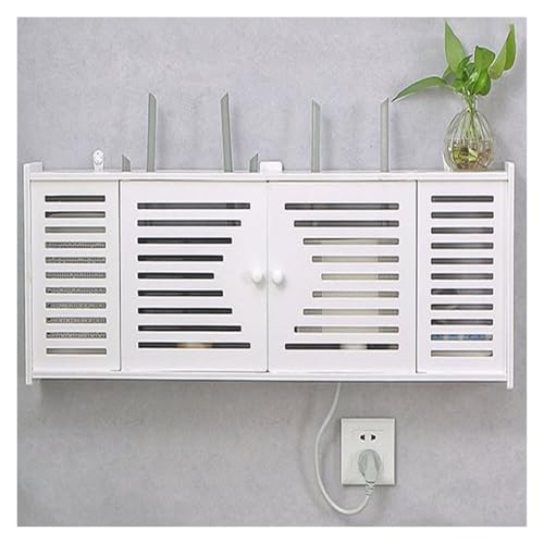 WiFi Router Regal - Wandmontierte dekorative Aufbewahrungsbox Stilvolle Router Hider & TV Set-Top Rack Platzsparendes Wandregal für Zuhause & Büro von Generisch
