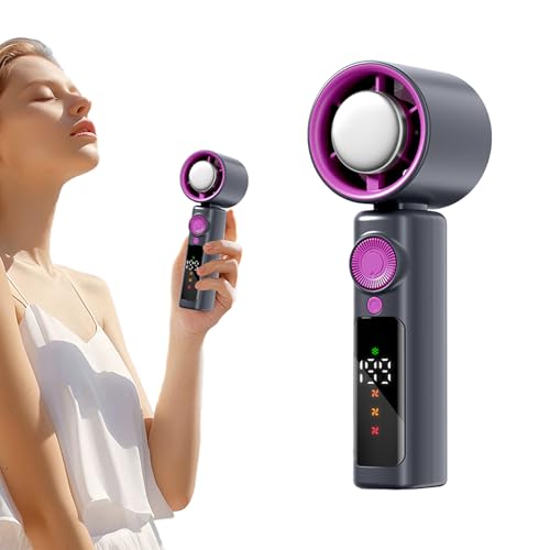 Wiederaufladbarer Persönlicher Ventilator,Handventilator Mit Turbinendesign - Wiederaufladbar Handlich mit Nachtlicht 1-199 Geschwindigkeitsstufen LED Anzeige 4000mAh Batterie für Innen und Außen Camp von Generisch