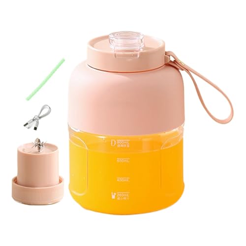 Wiederaufladbarer tragbarer Mixer-Entsafter mit doppeltem Deckel-Design, multifunktionales Kochgeschirr-Gadget für einen gesunden Lebensstil von Generisch