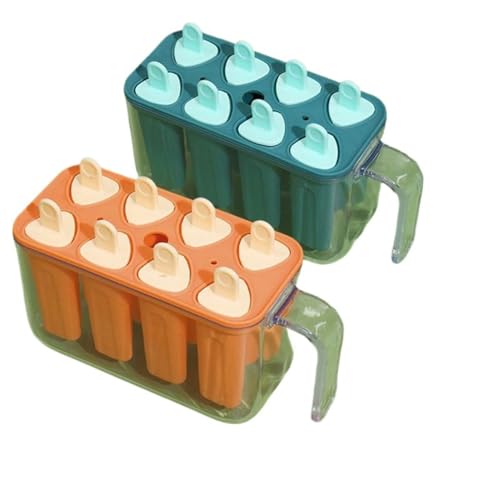 Wiederverwendbare Eisformen - DIY Popsicle Formen für selbstgemachtes Eis, lebensmittelechtes Material, leicht zu lösen, gefriergeeignet, leicht zu reinigen, inklusive Aufbewahrungseimer Wiederverwendbare Eisformen - DIY Popsicle Formen für selbstgemachtes Eis, lebensmittelechtes Material, leicht zu lösen, gefriergeeignet, leicht zu reinigen, inklusive Aufbewahrungseimer von Generisch