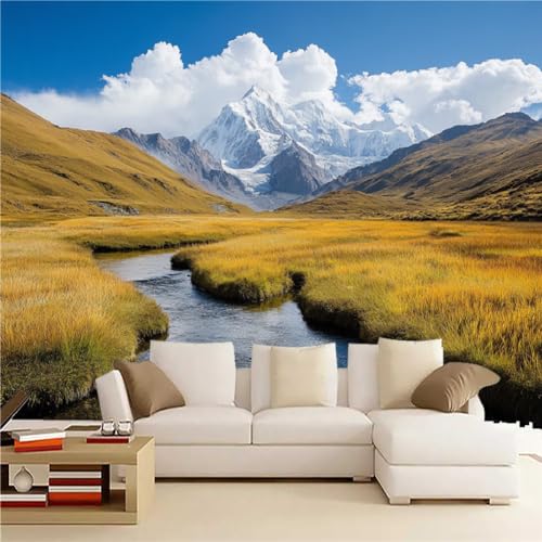 Wiese 3D Selbstklebende Leinwandtapete Gebirge Großes Wandbild Fototapete Poster-Tapete, Heimdekoration Für Jungen-Mädchen-Zimmer Teenager-Schlafsaal 400(B) x 280(H) cm von Generisch