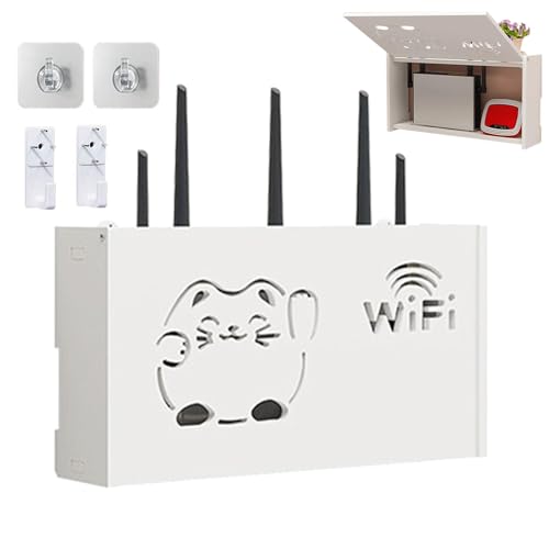 Wifi Router Storage Box, Wall Mounted Router Hider Box, Remote Control Organizer, No Drilling Router Rack, Space Saving Wifi Box for TV Set Top Boxes, Remote Controls Wifi Router Storage Box, Wall Mounted Router Hider Box, Remote Control Organizer, No Drilling Router Rack, Space Saving Wifi Box for TV Set Top Boxes, Remote Controls von Generisch
