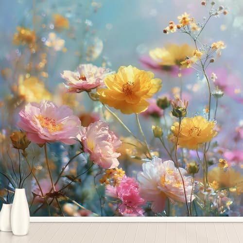 Wildblumen Landschaft Natur Tapete Selbstklebende Fototapete Bunt Blumen Botanische Tapeten Pflanze Ästhetisch Wandtapete Vinyl Wasserdicht Wandaufkleber für Wohnzimmer Schlafzimmer Küchen 400x280 cm Wildblumen Landschaft Natur Tapete Selbstklebende Fototapete Bunt Blumen Botanische Tapeten Pflanze Ästhetisch Wandtapete Vinyl Wasserdicht Wandaufkleber für Wohnzimmer Schlafzimmer Küchen 400x280 cm von Generisch