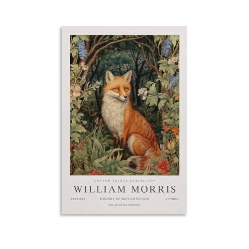 William Morris Vintage-Fuchs-Blumen-Pflanzen-Poster für Wanddekoration, Leinwand, Wandkunst für Wohnzimmer, 30 x 45 cm von Generisch