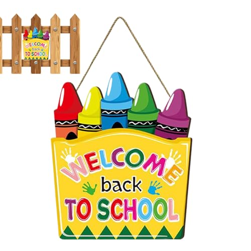 Willkommen Schild Für Schule - Kreideschild Willkommen Türdeko Schule,Tafel Foto Requisiten Klassenzimmer Deko Für Feiern Schüler Lehrer Erster Schultag Kinder von Generisch