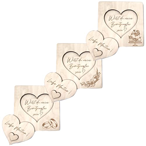 Willst du Meine Trauzeugin Sein, Willst du Meine Brautjungfer Sein, personalisiert mit Namen für die Hochzeit Trauung, Trauzeugin-Puzzle, Brautjungfer-Puzzle (Brautjungfer) von Generisch