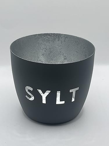 Windlicht Eisen 10cm Anthrazit-Silber Moin oder Sylt (Sylt) von Generisch