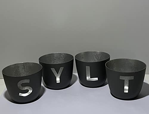 Windlicht Set 4-er Sylt Eisen 10cm Anthrazit-Silber Windlicht Set 4-er Sylt Eisen 10cm Anthrazit-Silber von Generisch