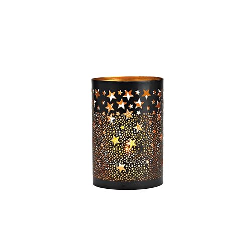 Windlicht schwarz aus Metall mit Sternen 15 cm Teelichthalter Sternenlicht modern Weihnachtsdeko Deko Weihnachten Windlicht schwarz aus Metall mit Sternen 15 cm Teelichthalter Sternenlicht modern Weihnachtsdeko Deko Weihnachten von Generisch