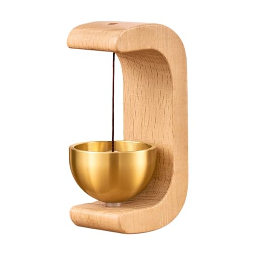 Windspiel Edelstahl Türklingel öffnet die Tür, wenn die Türklingel Tür öffnet, süße, Walnusstür, Schlafzimmer, Kühlschrank Klangspiel Garten Wetterfest (Khaki, 7. 5X4cm) von Generisch