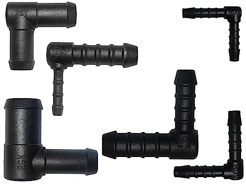 Winkel Schlauchverbinder Größen wählbar von 4 bis 32 mm auch reduziert PA GF30 Winkel Verbinder (2, 22 x 16 mm) von Generisch