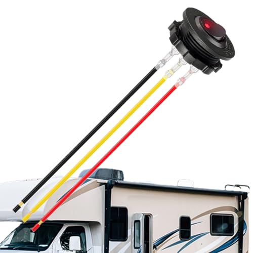 Wippschalter,3-Pin RV Taster - 12V Rote LED Beleuchteter Kippschalter Mit Vorverdrahtetem Kabel Für Fahrzeugpumpe Heizung Marine, 28 mm Bohrloch Wippschalter,3-Pin RV Taster - 12V Rote LED Beleuchteter Kippschalter Mit Vorverdrahtetem Kabel Für Fahrzeugpumpe Heizung Marine, 28 mm Bohrloch von Generisch
