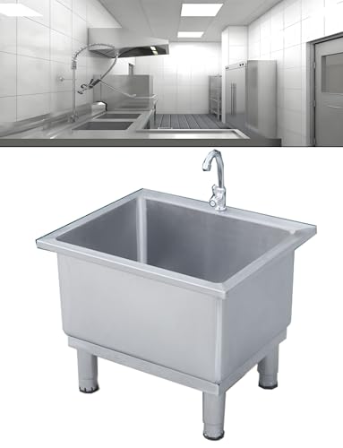 Wischbecken aus Edelstahl for drinnen und draußen, Mehrzweckspülbecken, Wischeimer, Waschküche, Ausgussbecken for Garage, Keller(40x40cm/15.7x15.7in) von Generisch