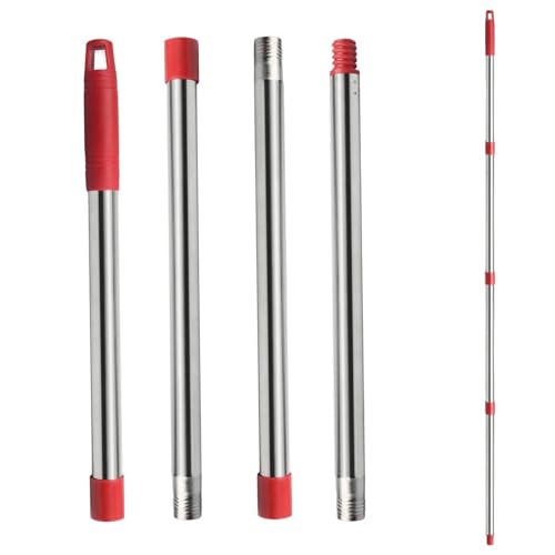 Wischmopp-Ersatzstab, kompatibler Mikrofaser-Dreieck-Spi-Mopp-Stab, kompatibel mit Moppstangenstangen und schnelle Montage mit den meisten Wischmoppköpfen und Dreieck-Mops (148 cm) (Silber) von Generisch