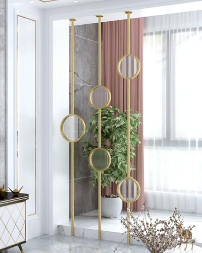 Wohnzimmer Sichtschutz Trennwand mit Glas, dekorative Trennwand aus Metall zur Raumtrennung und Wanddekoration von Generisch