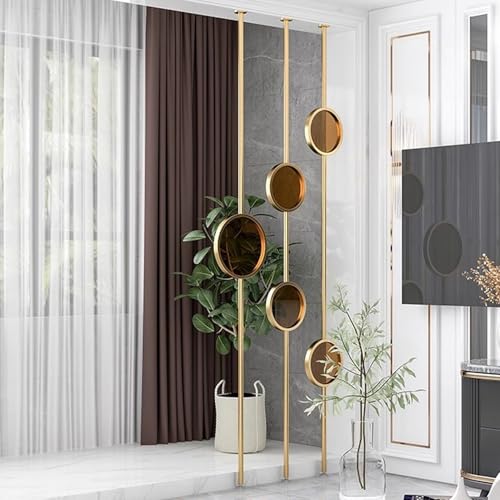 Wohnzimmer Sichtschutz Trennwand mit Glas, dekorative Trennwand aus Metall zur Raumtrennung und Wanddekoration von Generisch