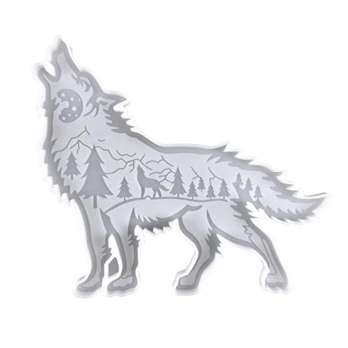 Wolf-Silikonform – Tierform aus Kunstharz für Weihnachten, Wolfs-Ornament-Form mit Mond-, Berg- und Baum-Design, Epoxidharz-Bastelform für Untersetzer und Urlaubsdekoration Wolf-Silikonform – Tierform aus Kunstharz für Weihnachten, Wolfs-Ornament-Form mit Mond-, Berg- und Baum-Design, Epoxidharz-Bastelform für Untersetzer und Urlaubsdekoration von Generisch