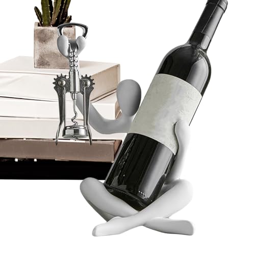 Worktop Portabottiglie - Einzelharzunterstützung, Cava -Statue -Design | Elegante Ornament Für Weinbelichtung, Raffinierte Dekoration Mit Kreativer Struktur Für Heimtisch Und Modelle von Generisch