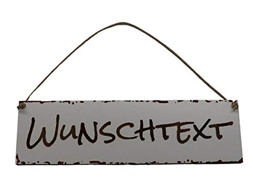Schild personalisiert aus Holz oder Acryl (Wetterfest) mit Gravur selbst gestalten - Weiß Holzschilder 28-59 cm von Generisch