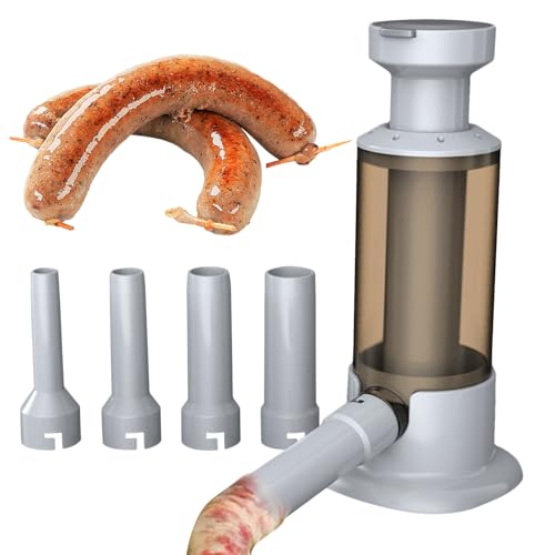 Wurstmacher-Werkzeug - Wurstfüllmaschine, Wiederverwendbare, Einfach Und Schnell Befüllbare Wurstbereiter, Vertikaler Fleischwurstfüller Mit 4 Lebensmittelechten Füllrohren, Fleischfüll-Küchenmaschine von Generisch